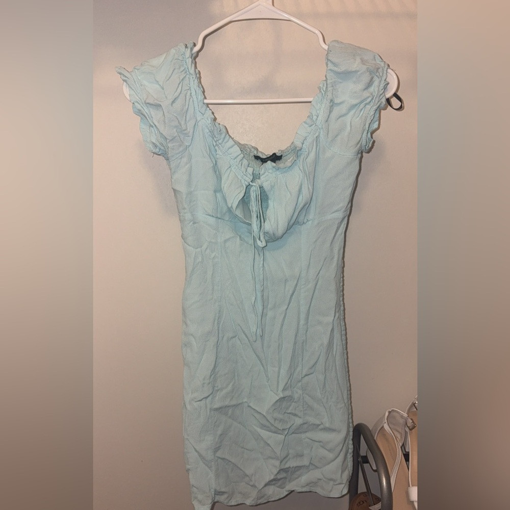 Light Blue Ruffled Women's Dress